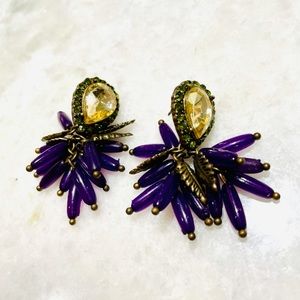 Purple statement earrings from Anthropologie